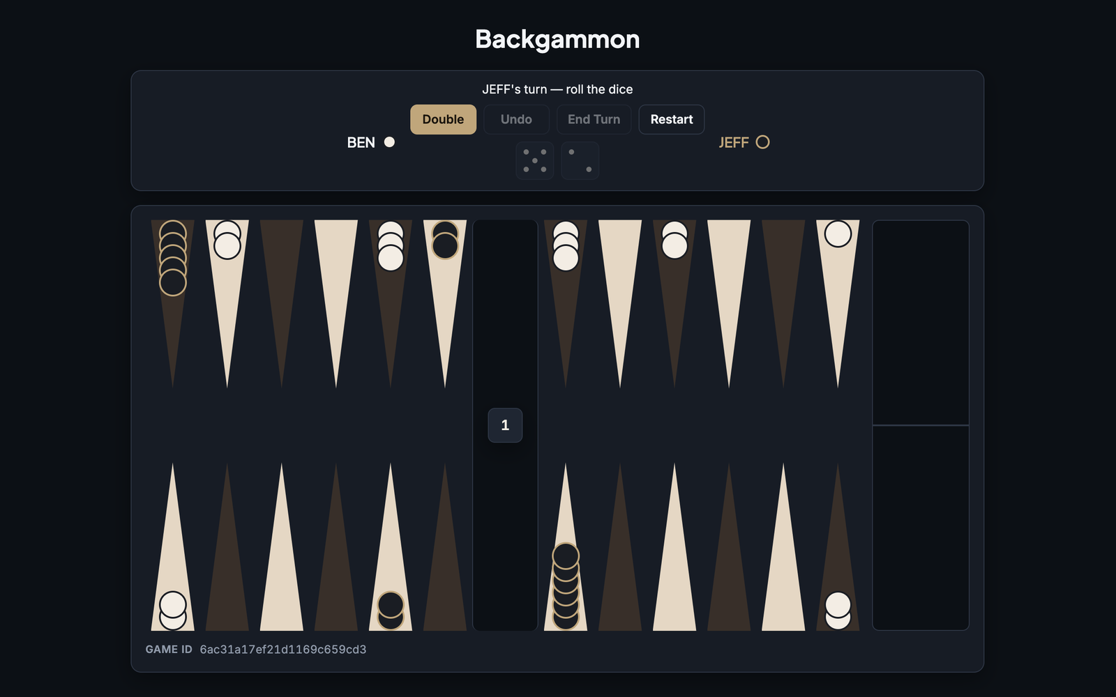 Multiplayer backgammon board